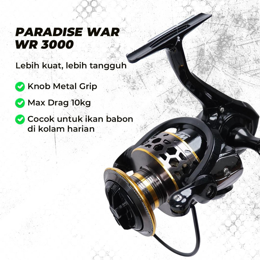 Set Galapung Joran Paradise PNF Full EVA & Reel War WR  10kg Drag GRATIS Kail Nickle Blade dan Pelampung