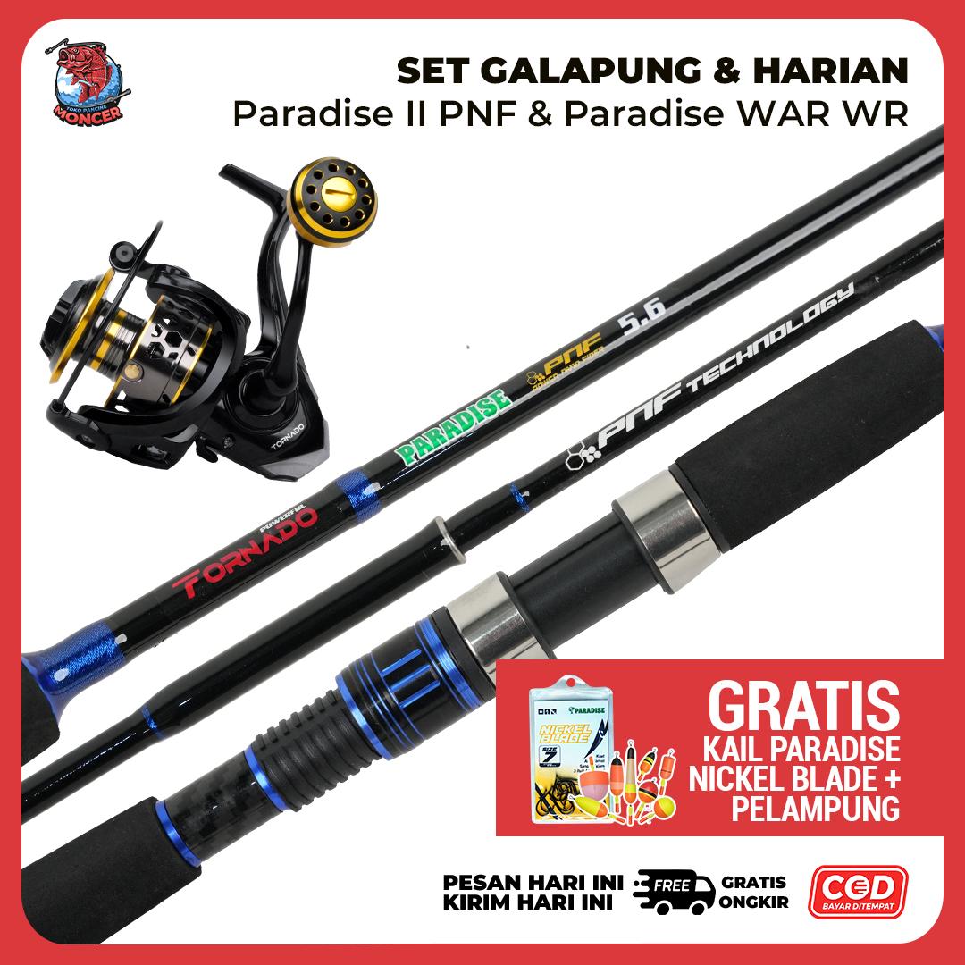 Set Galapung Joran Paradise PNF Full EVA & Reel War WR  10kg Drag GRATIS Kail Nickle Blade dan Pelampung