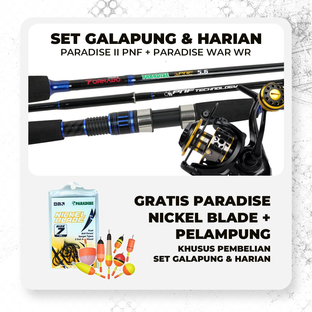 Set Galapung Joran Paradise PNF Full EVA & Reel War WR  10kg Drag GRATIS Kail Nickle Blade dan Pelampung