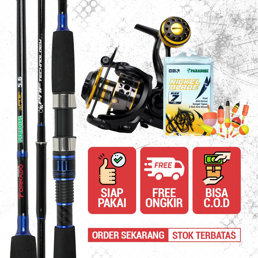 Set Galapung Joran Paradise PNF Full EVA & Reel War WR  10kg Drag GRATIS Kail Nickle Blade dan Pelampung
